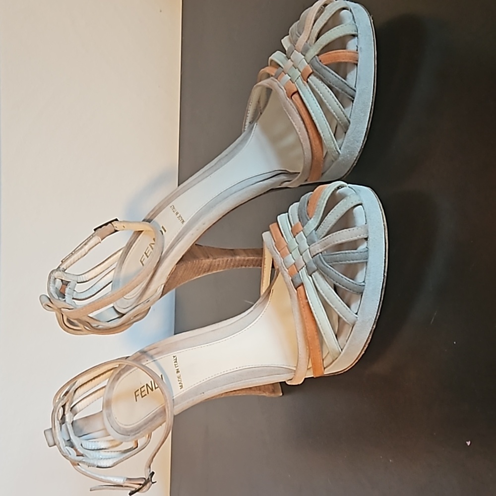 Fendi strappy heels.  4 inch heels.